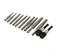 Juego de 12 extractores de tornillos hexagonales de acero al carbono con varilla de liberación rápida para quitar tornillos y pernos rotos, pelados y oxidados de madera y tornillos de máquina