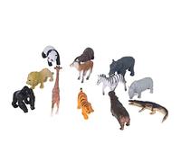 Juego de 12 Figuras de Animales de la Selva, Esculturas Realistas de Animales Salvajes, Juego Educativo de Modelo de Vida Silvestre de Plástico, Estatuas de Criaturas para Decoración de