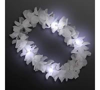 Juego de 12 flores blancas hawaianas iluminadas Leis