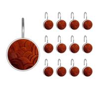 Juego de 12 ganchos de cortina de ducha con patrón de ondas naranjas, ganchos de ducha de acero inoxidable para baño, anillos de ducha decorativos inoxidables para dormitorio, sala de estar, barra de
