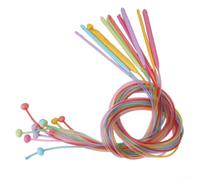 Juego de 12 ganchos de ganchillo afganos tunecinos hechos de plástico carbonizado con cable flexible para técnicas de ganchillo