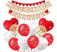 Juego de 12 globos y 2 guirnaldas de bienvenida para el hogar, decoración del hogar, bienvenida a casa, globos para bienvenida a casa, para fiesta de inauguración de la casa, bienvenida al bebé