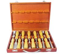 Juego de 12 gubias para tallar madera, cinceles manuales profesionales para tallar madera, kit de herramientas para carpinteros, torneros de madera, bricolaje, carpintería, tallado en caja de almacen