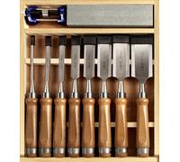 Juego de 12 herramientas de tallado de madera con bolsa de poliuretano, cinceles de tallado de madera, cuchillas afiladas de acero Cr-V 65, cinceles de madera para carpintería, kit de tallado de