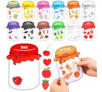 Juego de 12 imanes de nevera con imanes clasificadores de colores, actividades educativas de preescolar para niños, juegos sensoriales de coordinación ojo-mano (12 colores)