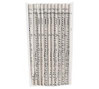 Juego de 12 lápices de colores de madera con diseño de notas y mango redondo, sensación de escritura suave para exámenes escolares y deberes, estables, fáciles de afilar y irrompibles