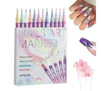 Juego de 12 lápices de uñas 3D de colores, 2025, línea de arte de uñas, graffiti, juego de iniciación para arte de uñas, dibujo, pintura, belleza, joyas, herramientas de manicura (1 juego)