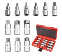 Juego de 12 llaves Allen de 1/2 pulgadas con maletín de plástico, 5 - 22 mm, 1/2 pulgadas para Allen, juego de puntas hexagonales de 5 - 22 mm