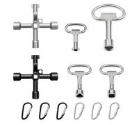 Juego de 12 llaves multifunción triángulo con hebilla de escalada, llave de gas Enedis GRDF, llave de armario eléctrico y grifo, herramienta universal para mantenimiento reparación al aire libre