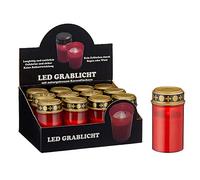 Juego de 12 luces LED para tumba (funciona con pilas, 12 ledes), color rojo