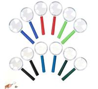 Juego de 12 lupas Mini de Detective para niños - Set de lupas para cumpleaños, exploración al Aire Libre y Actividades educativas