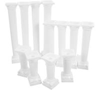 Juego de 12 mini estatuas de columna romana para decoración de fiestas y jardín, pilares octogonales de 3, 4.5 y 6 pulgadas, accesorios de fotos y decoración de mesa interior del hogar, accesorio de