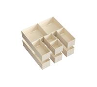 Songmics Organizadores de cajones plegables Beige Arena – Juego de 6
