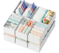 Juego de 12 organizadores de cajones para ropa de bebé, color blanco y gris, organizador de tocador para guardería, dormitorio, clóset, organizador de ropa de bebé perfecto y organización general de