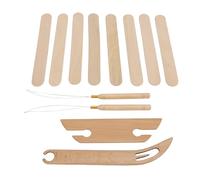 Juego de 12 Palos de Telar Manual de Madera que Incluyen Aguja de Ganchillo para Tejer Madera, Lanzadera de Madera, Peine para Tejer Madera, Herramientas de Telar, Accesorios