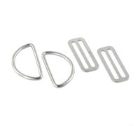 Juego de 12 pares de hebillas de anillo en D de acero inoxidable 316 con cinturón de cincha, adecuadas para cinturones de cincha de 2 pulgadas en buceo, surf y deportes al aire libre (2 pares)