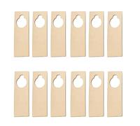 Juego de 12 perchas de madera sin terminar de 3.54 x 9.45 pulgadas para letrero de bienvenida, avisos ocupados, decoración del hogar, hotel, oficina, juego de perchas
