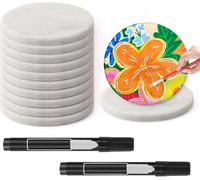 Juego de 12 piedras planas blancas para pintar grandes piedras lisas para pintura mandala y rocas de bondad para arte artesanía, 2.48 in de diámetro