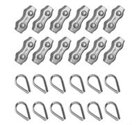 Juego de 12 piezas de acero inoxidable 304 para abrazadera dúplex y dedal de cuerda de alambre, juego de 12 piezas para dobladoras, M2///M5 compatible con aplicaciones industriales de metalurgia (M5)