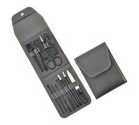 Juego de 12 piezas de cuidado de uñas portátil para hombres y mujeres con bolsas de viaje de poliuretano de acero inoxidable, accesorios de manicura y pedicura, herramientas de uñas de acero