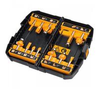 DeWALT DT90016-QZ - Juego de 12 3 Rectas, Recortadora, 2 Redondear, Hueca para Núcleos, Cortador de Cola de Milano, Ranura en V, Calar, Curva Doble, Fresa para Biselar, 0 W, 0 V