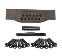 Juego de 12 pines de tuerca de puente de guitarra acústica que incluye pines de puente y puente y tuerca, piezas de repuesto para puente de guitarra acústica, piezas de puente de repuesto para