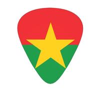 Juego de 12 púas de guitarra. Bandera de Burkina Faso imprime un tono nítido cómodo y resistente al desgaste para guitarra y ukelele