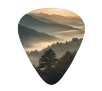 Juego de 12 púas de guitarra cómodas en la mano con bordes lisos, tres grosores para que coincida con la impresión de montañas Blue Ridge Parkway