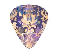 Juego de 12 púas de guitarra cómodas en la mano con bordes lisos. Tres grosores para que coincida con el bonito patrón brillante