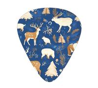 Juego de 12 púas de guitarra cómodas en la mano con bordes lisos. Tres grosores para que coincida con la caza de la vida silvestre, ciervo, oso, alce