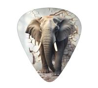 Juego de 12 púas de guitarra cómodas en la mano con bordes lisos, tres grosores para que coincida con la impresión de elefante de pared rota
