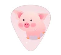 Juego de 12 púas de guitarra cómodas en la mano con bordes lisos, tres grosores para que coincida con la bonita impresión de cerdo rosa
