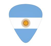 Juego de 12 púas de guitarra con bandera argentina, perfectas para principiantes y profesionales (bajo, eléctrico y guitarras acústicas)