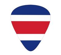 Juego de 12 púas de guitarra con bandera de Costa Rica, perfectas para principiantes y profesionales (bajo, eléctrico y guitarras acústicas)