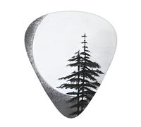 Juego de 12 púas de guitarra con diseño de árbol de pino lunar, disponible en 3 grosores, adecuadas para guitarras acústicas y eléctricas