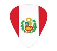 Juego de 12 púas de guitarra con diseño de bandera de Perú con 3 grosores diferentes, adecuadas para guitarras eléctricas y acústicas