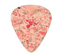 Juego de 12 púas de guitarra con diseño de corazón rojo, 3 grosores para guitarra acústica, bajo, guitarra eléctrica y mucho más.