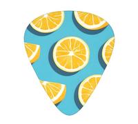 Juego de 12 púas de guitarra con diseño de cuñas de limón, disponibles en 3 grosores, adecuadas para guitarras acústicas y eléctricas