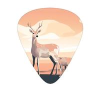 Juego de 12 púas de guitarra con estampado de ciervo Sika de pie, disponible en 3 grosores, adecuadas para guitarras acústicas y eléctricas