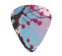 Juego de 12 púas de guitarra con estampado de flores rosas pequeñas, disponibles en 3 grosores, adecuadas para guitarras acústicas y eléctricas