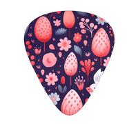 Juego de 12 púas de guitarra con estampado de fresas, disponible en 3 grosores, adecuadas para guitarras acústicas y eléctricas