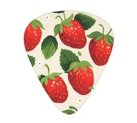 Juego de 12 púas de guitarra con estampado de fresas sabrosas, disponibles en 3 grosores, adecuadas para guitarras acústicas y eléctricas