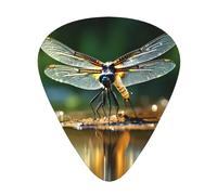 Juego de 12 púas de guitarra con estampado de libélula moscas, disponible en 3 grosores, adecuadas para guitarras acústicas y eléctricas