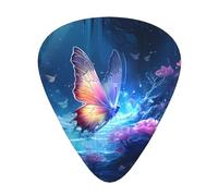 Juego de 12 púas de guitarra con estampado de mariposas extrañas, disponibles en 3 grosores, adecuadas para guitarras acústicas y eléctricas