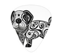 Juego de 12 púas de guitarra con estampado de perro extraño, disponible en 3 grosores, adecuadas para guitarras acústicas y eléctricas