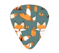 Juego de 12 púas de guitarra con estampado de zorro amarillo, disponibles en 3 grosores, adecuadas para guitarras acústicas y eléctricas