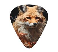 Juego de 12 púas de guitarra con estampado de zorro y flores, disponible en 3 grosores, adecuadas para guitarras acústicas y eléctricas