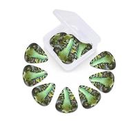 Juego de 12 púas de guitarra con estuche de almacenamiento, púas de guitarra Cobra Snake para guitarra acústica y eléctrica de 0,46 mm, 0,71 mm, 0,96 mm, púas de guitarra finas y medianas para