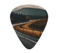 Juego de 12 púas de guitarra con impresión On the road - Disponible en 3 grosores, adecuadas para guitarras acústicas y eléctricas