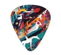 Juego de 12 púas de guitarra con patrón de acuarela extraña, disponible en 3 grosores, adecuadas para guitarras acústicas y eléctricas